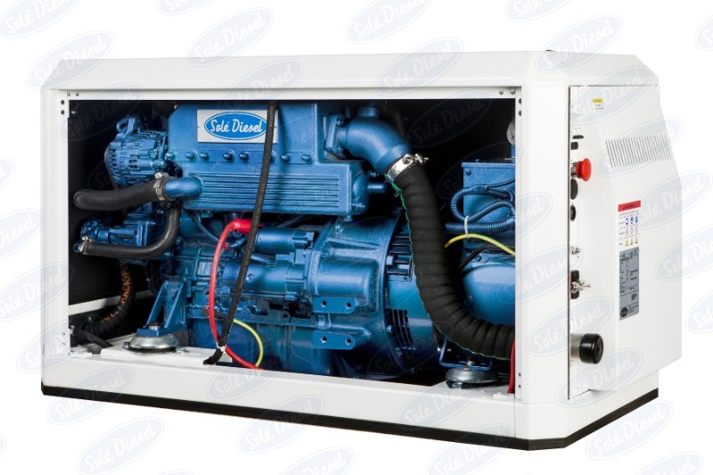 Sole Diesel - NEW Sole 17GTC 16.4kVA 400/230V Mini 44 Marine Diesel Generator