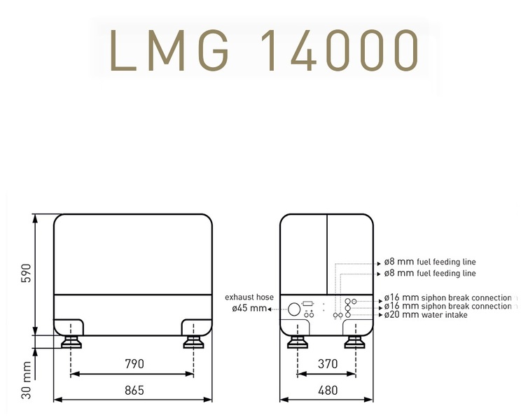 Lombardini - NEW Lombardini LMG14000 12kW 15kVA Single Phase 50Hz Marine Diesel Generator
