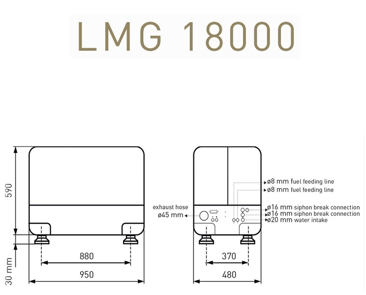 Lombardini - NEW Lombardini LMG18000 16kW 20kVA 3-Phase 400V/50Hz Marine Diesel Generator
