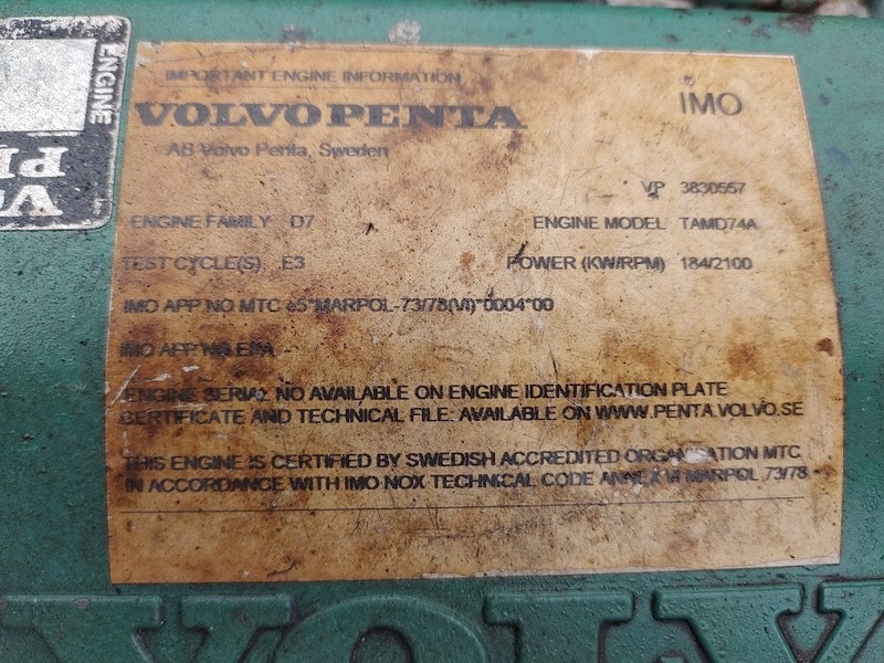 Volvo - Volvo Penta TAMD74A 247hp Bobtail Marine Diesel Engine